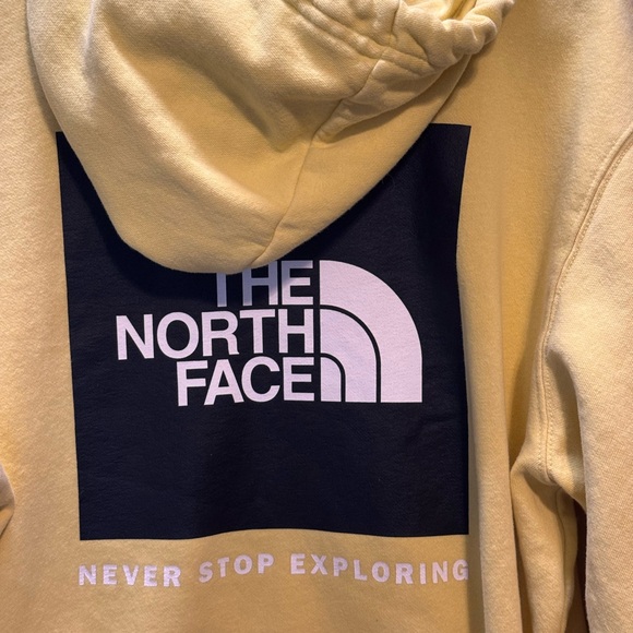 North Face Hoodie Men's Large Box NSE Pullover Yellow Black Box Outdoors Hiking - Picture 8 of 14